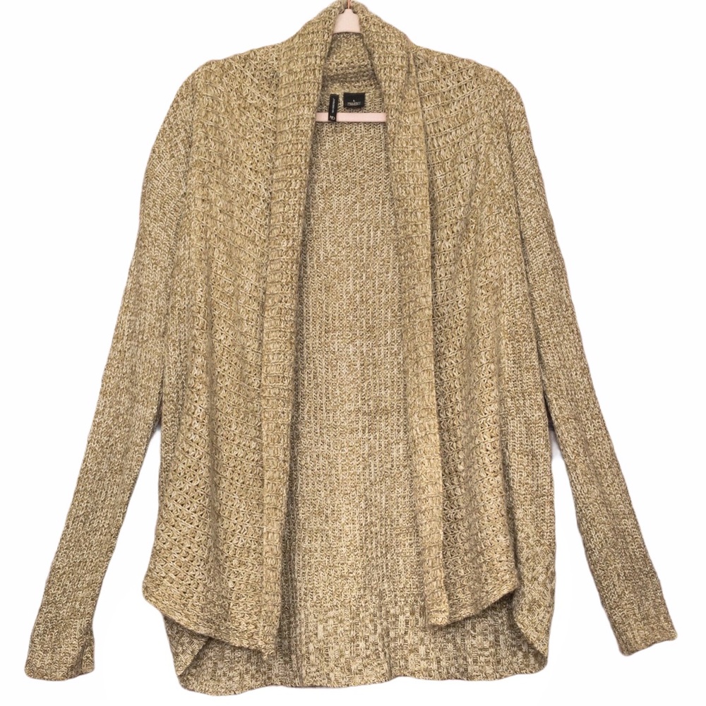 Shawl Open Front Tan Cardigan Size Large